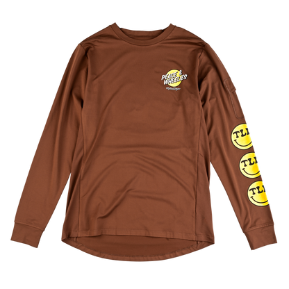 Troy Lee Designs Ruckus Long Sleeve Ride Tee - Wheelies - Chocolate