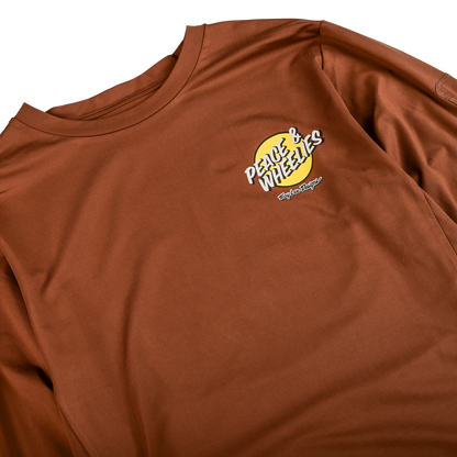 Troy Lee Designs Ruckus Long Sleeve Ride Tee - Wheelies - Chocolate