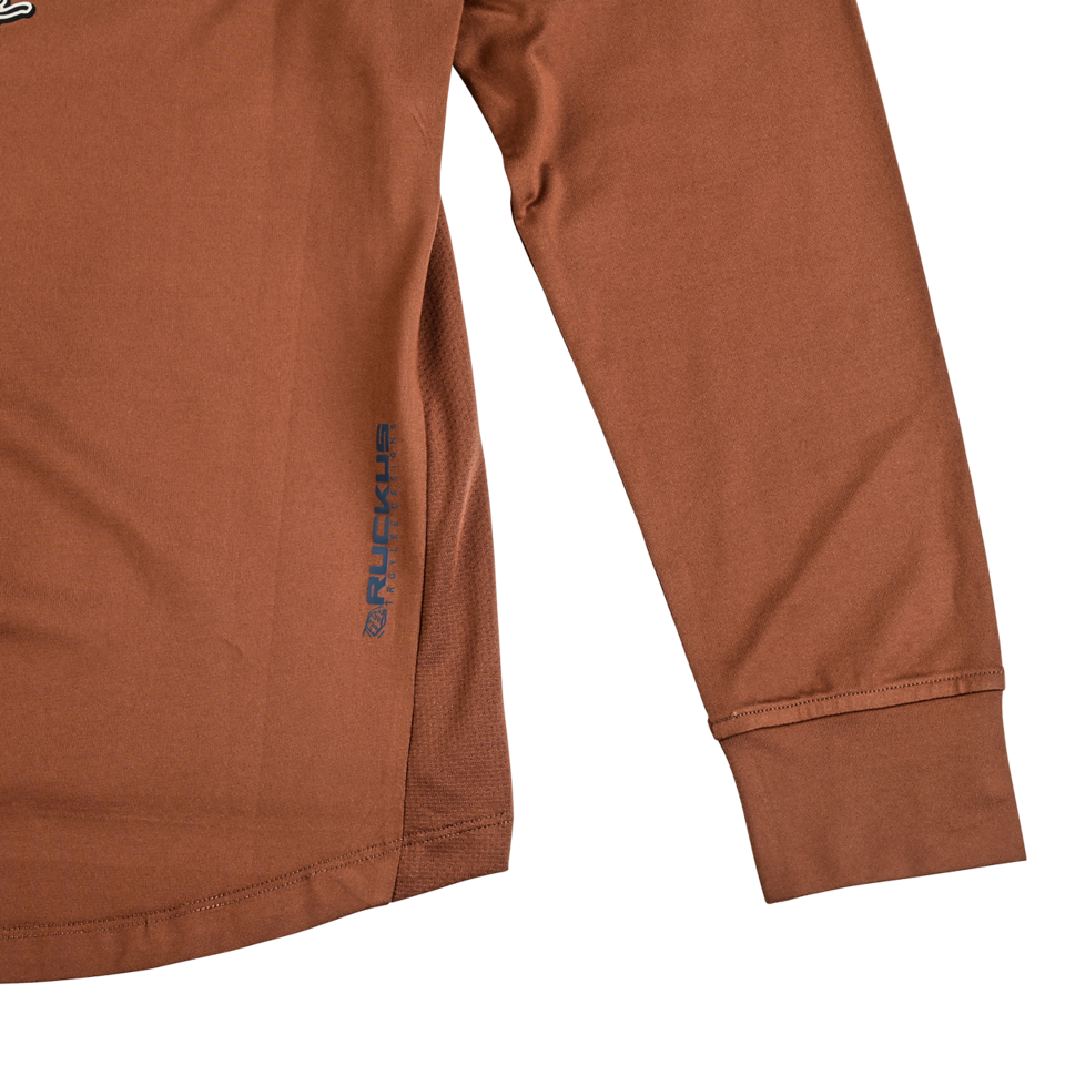Troy Lee Designs Ruckus Long Sleeve Ride Tee - Wheelies - Chocolate