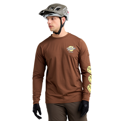 Troy Lee Designs Ruckus Long Sleeve Ride Tee - Wheelies - Chocolate
