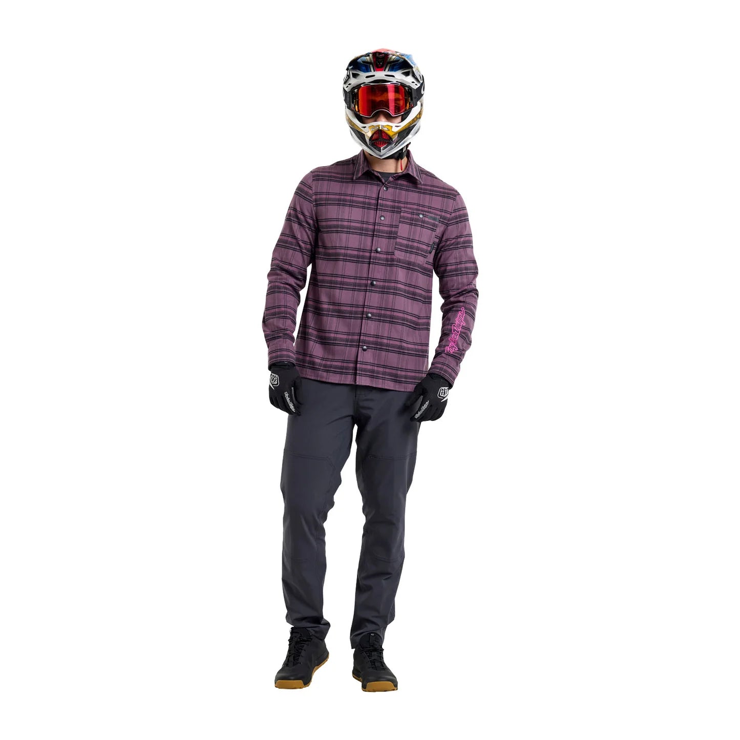 Troy Lee Designs Grind Flannel Plaid Shirt - Deep Purple