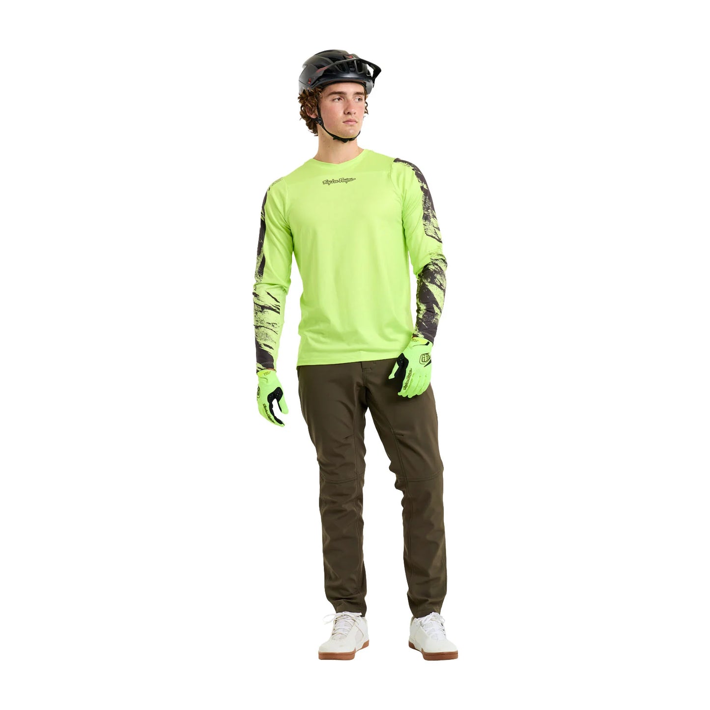 Troy Lee Designs Skyline Chill Long Sleeve MTB Jersey - Rockslide - Glo Yellow
