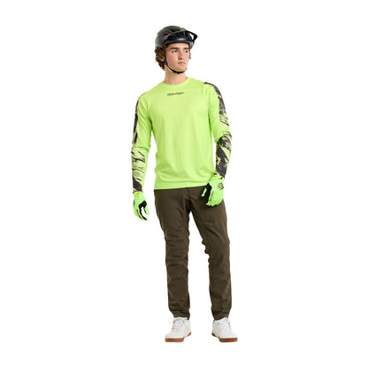 Troy Lee Designs Skyline Chill Long Sleeve MTB Jersey - Rockslide - Glo Yellow