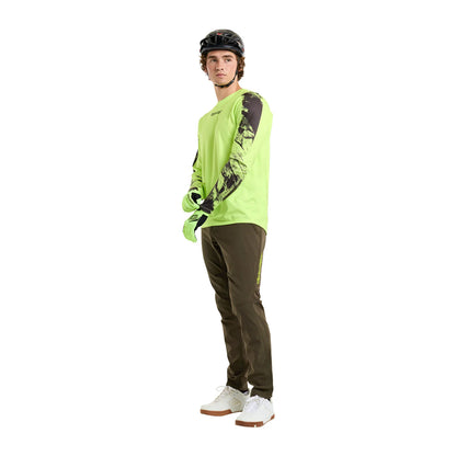 Troy Lee Designs Skyline Chill Long Sleeve MTB Jersey - Rockslide - Glo Yellow