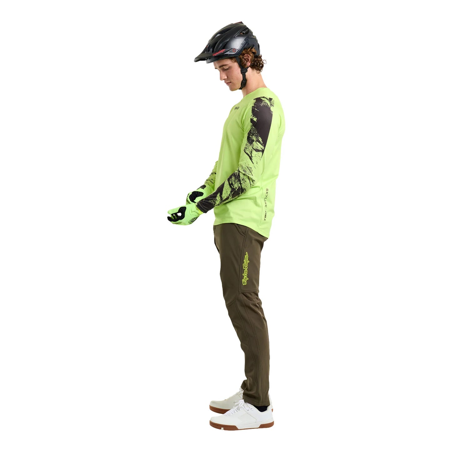 Troy Lee Designs Skyline Chill Long Sleeve MTB Jersey - Rockslide - Glo Yellow
