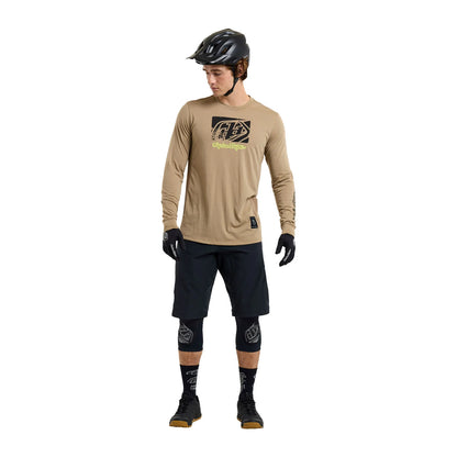 Troy Lee Designs Skyline Long Sleeve Ride Tee - Scrubbed - Timber