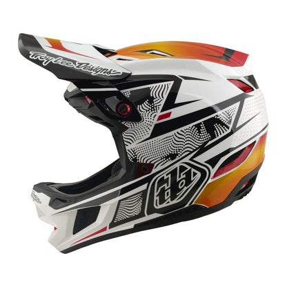 Troy Lee Designs D4 Composite Full Face Helmet - Lined Up - White