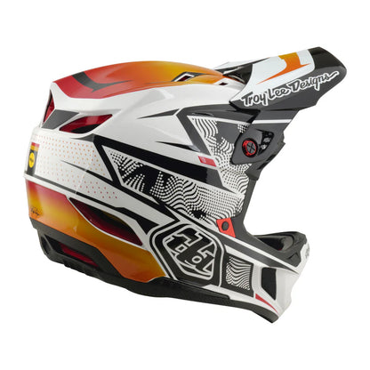 Troy Lee Designs D4 Composite Full Face Helmet - Lined Up - White