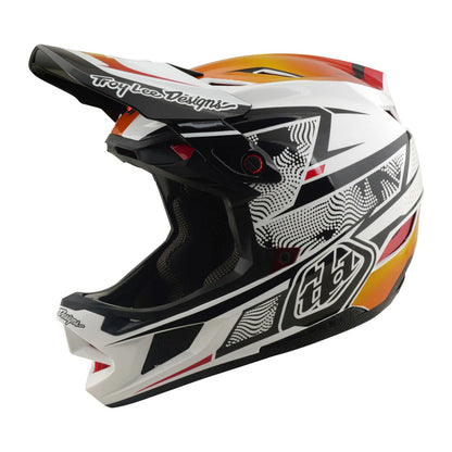 Troy Lee Designs D4 Composite Full Face Helmet - Lined Up - White