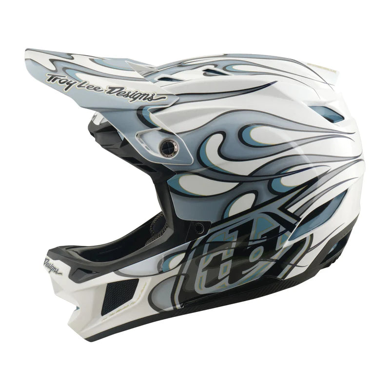 Troy Lee Designs D4 Composite Full Face Helmet - Torched - White-Silver