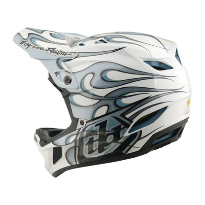 Troy Lee Designs D4 Composite Full Face Helmet - Torched - White-Silver