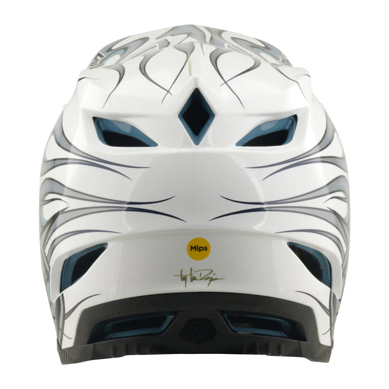 Troy Lee Designs D4 Composite Full Face Helmet - Torched - White-Silver
