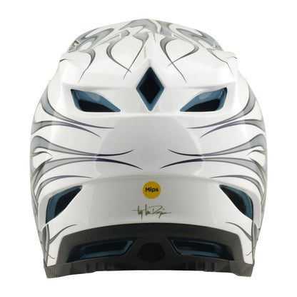 Troy Lee Designs D4 Composite Full Face Helmet - Torched - White-Silver