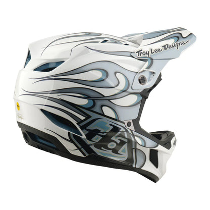 Troy Lee Designs D4 Composite Full Face Helmet - Torched - White-Silver