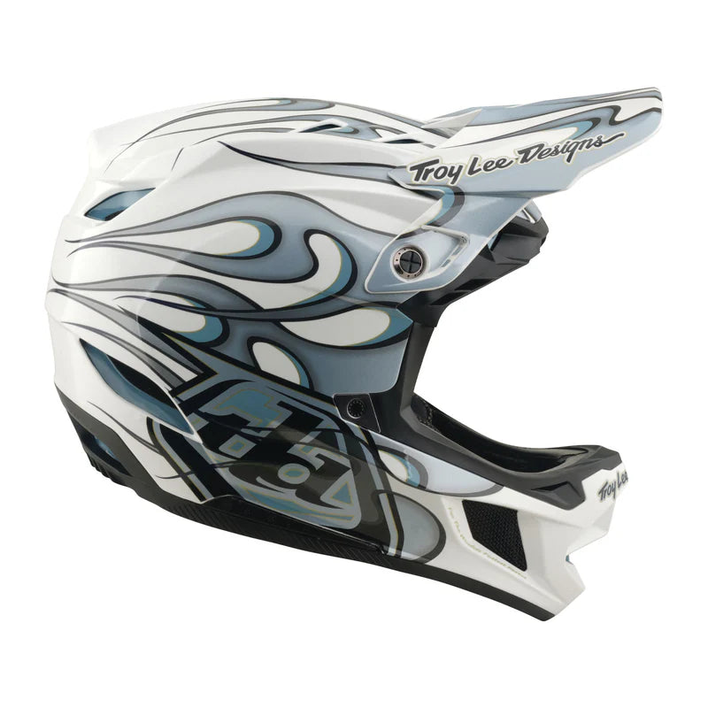 Troy Lee Designs D4 Composite Full Face Helmet - Torched - White-Silver