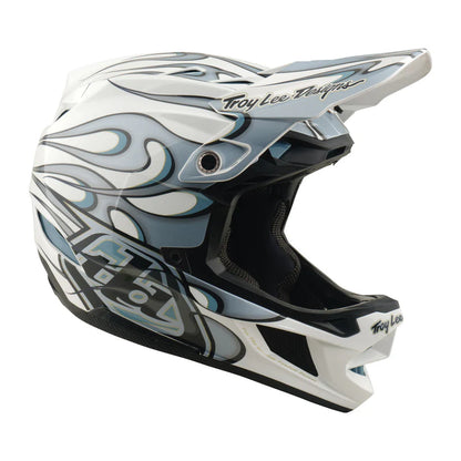Troy Lee Designs D4 Composite Full Face Helmet - Torched - White-Silver