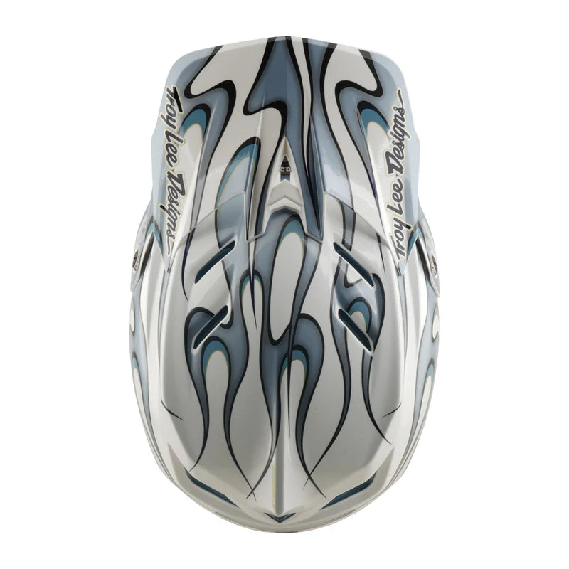 Troy Lee Designs D4 Composite Full Face Helmet - Torched - White-Silver