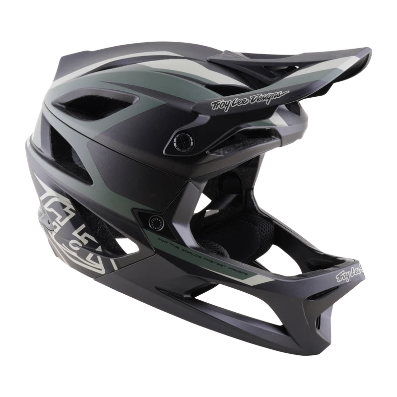 Troy Lee Designs Stage 2 MIPS Full Face Helmet - High Vz - Army-Charcoal
