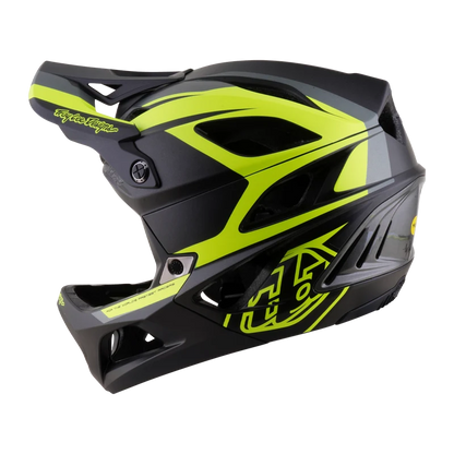 Troy Lee Designs Stage 2 MIPS Full Face Helmet - High Vz - Charcoal-Flo Yellow