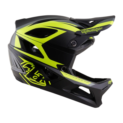 Troy Lee Designs Stage 2 MIPS Full Face Helmet - High Vz - Charcoal-Flo Yellow