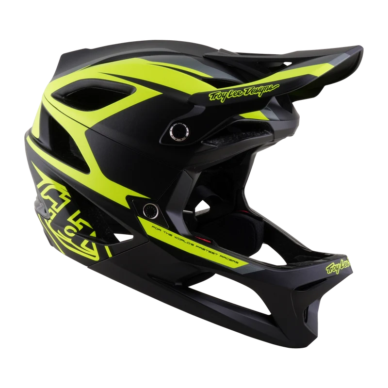 Troy Lee Designs Stage 2 MIPS Full Face Helmet - High Vz - Charcoal-Flo Yellow