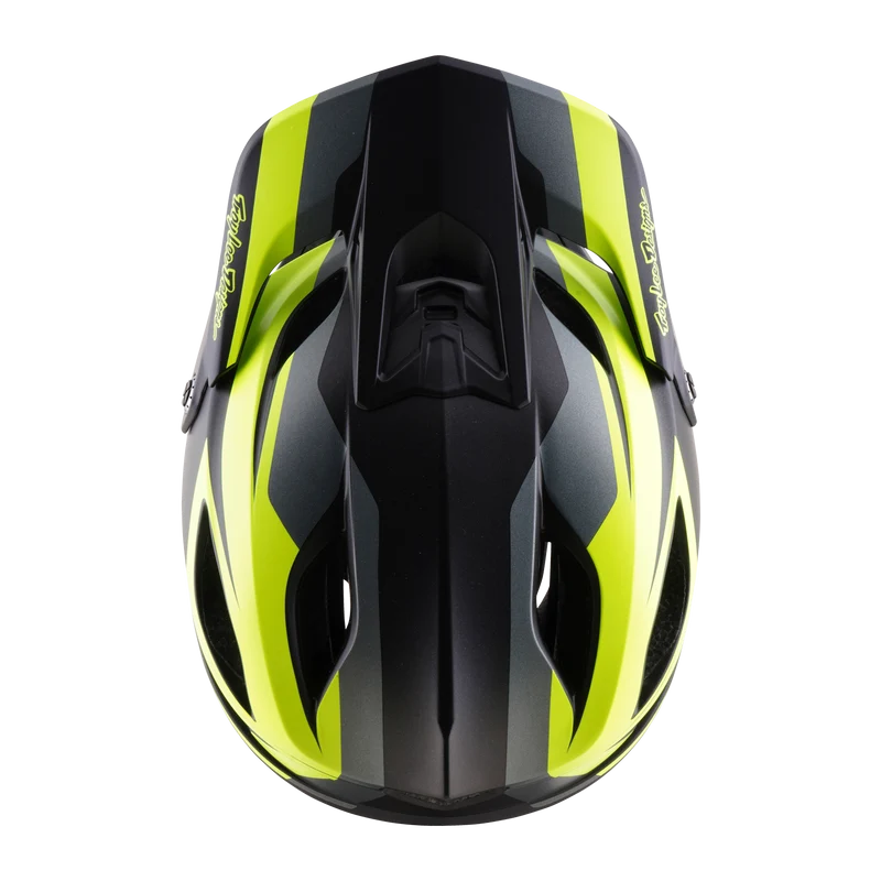 Troy Lee Designs Stage 2 MIPS Full Face Helmet - High Vz - Charcoal-Flo Yellow