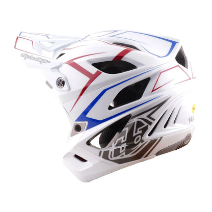 Troy Lee Designs Stage Stunt MIPS MTB Helmet - Pinstripe - White