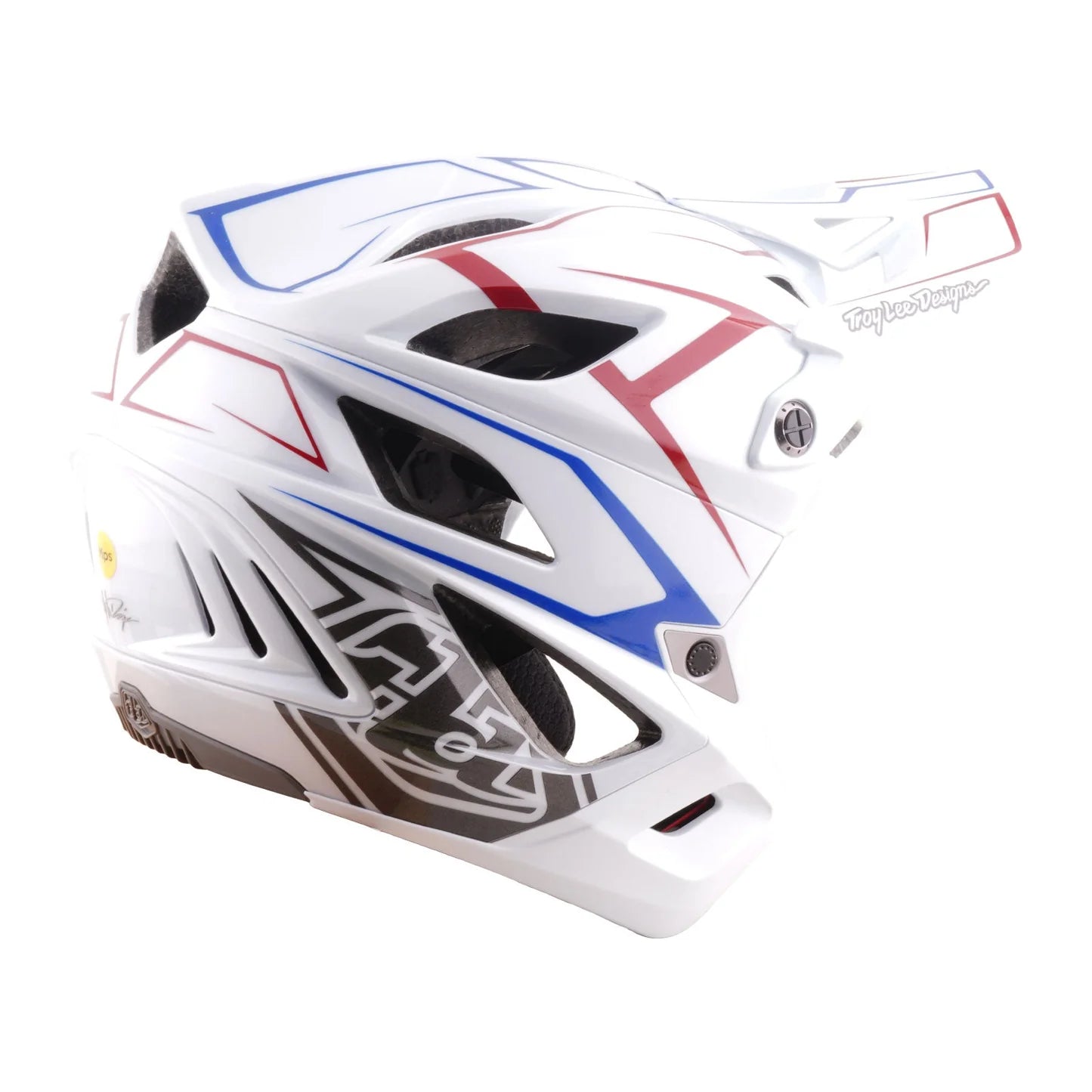 Troy Lee Designs Stage Stunt MIPS MTB Helmet - Pinstripe - White