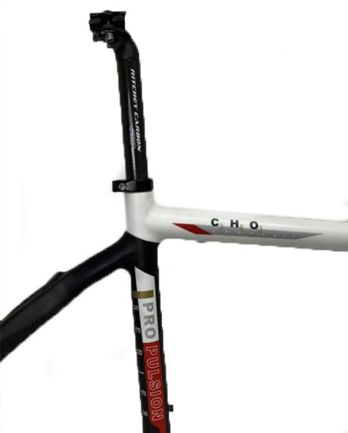 Origin 8 Lactic Acid 700c Carbon Road Frame - White-Red-Carbon - Blem