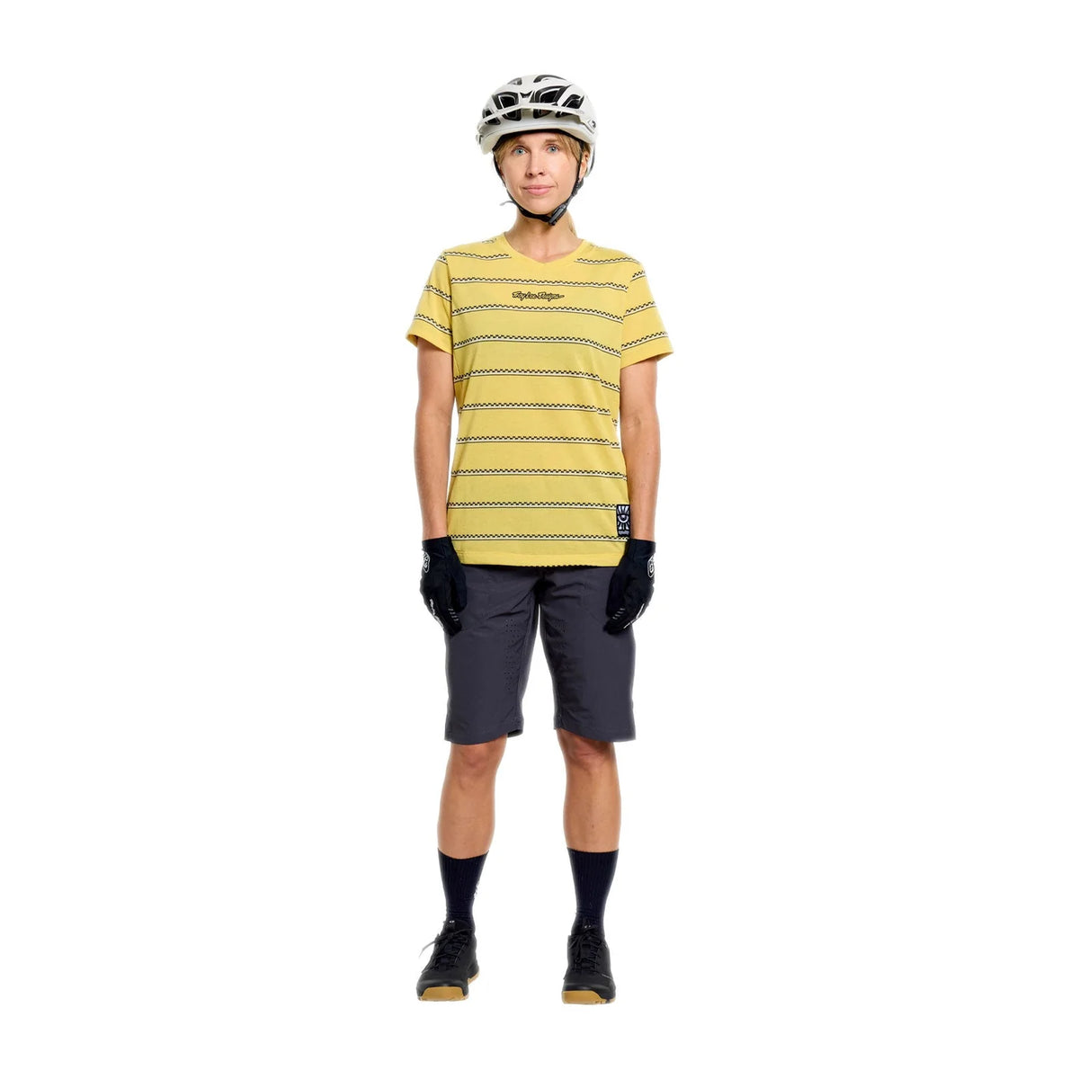 Troy Lee Designs Lilium Short Sleeve Ride Tee - Womens - Checked Out - Butter