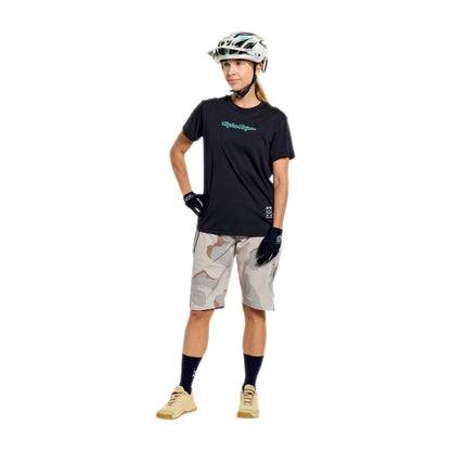 Troy Lee Designs Lilium Short Sleeve Ride Tee - Womens - Signature - Black
