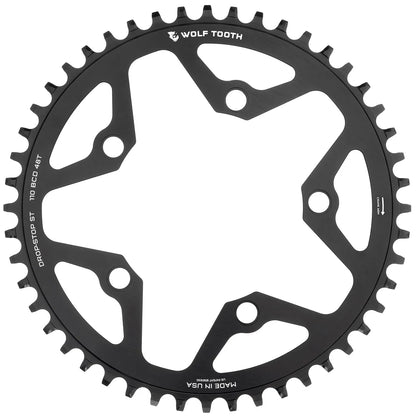 Wolf Tooth Components Drop-STop ST 110 BCD Gravel/CX/Road Chainring - Black