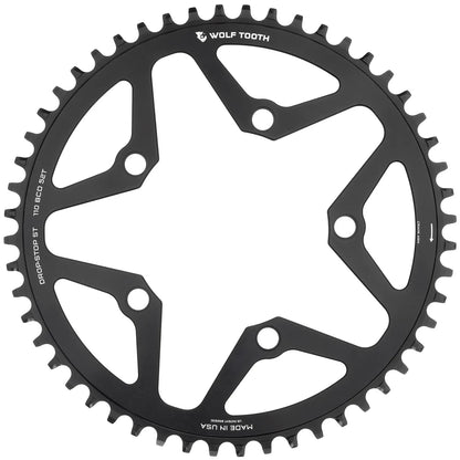 Wolf Tooth Components Drop-STop ST 110 BCD Gravel/CX/Road Chainring - Black