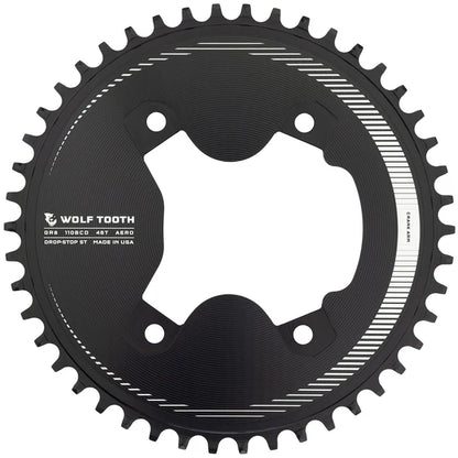 Wolf Tooth Components GRX Asymmetric 4 Bolt Aero Road Chainring - Black