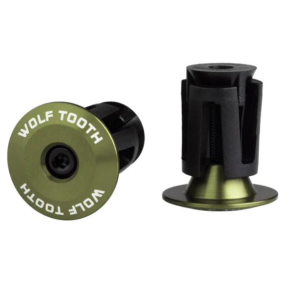 Wolf Tooth Components Alloy Bar End Plugs - Olive