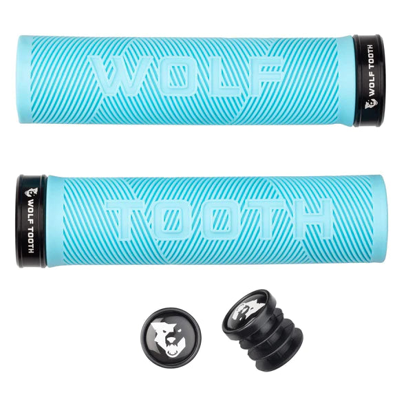 Wolf Tooth Components Echo Lock-On MTB Grips – Teal
