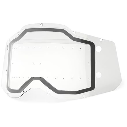100% Racecraft 2/Accuri 2/Strata 2 Dual Replacement Lens - With Bumps - Clear