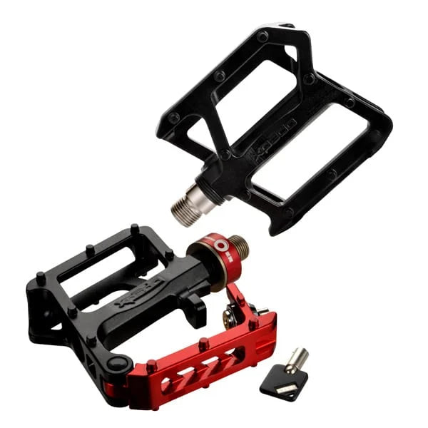 Xpedo TRVS 10 QRD Flat Pedals - Red-Black