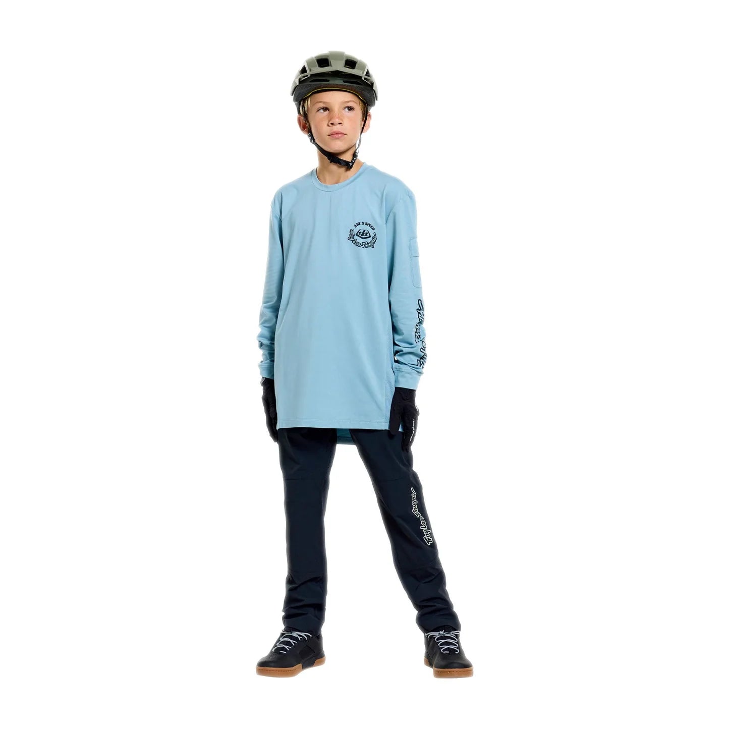 Troy Lee Designs Ruckus Long Sleeve Ride Tee - Youth - Carbs - Dawn Blue