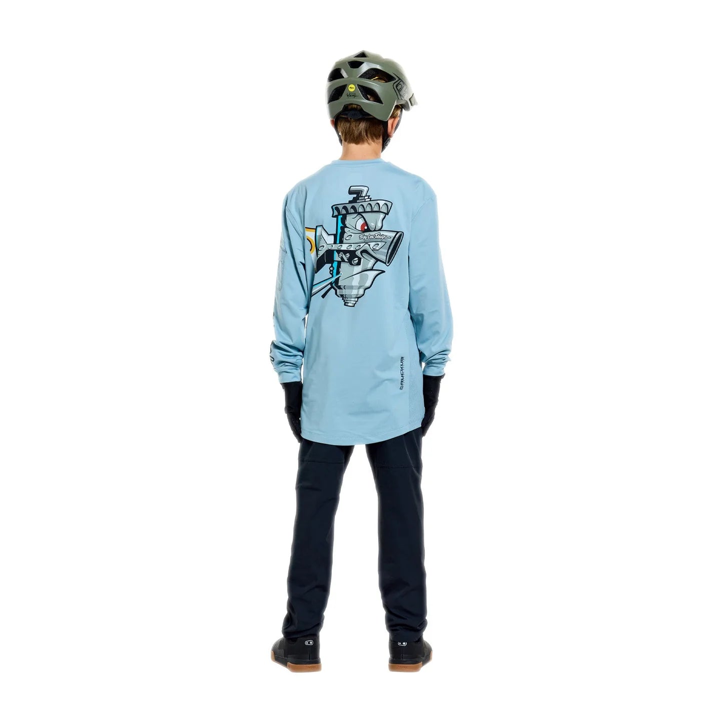 Troy Lee Designs Ruckus Long Sleeve Ride Tee - Youth - Carbs - Dawn Blue