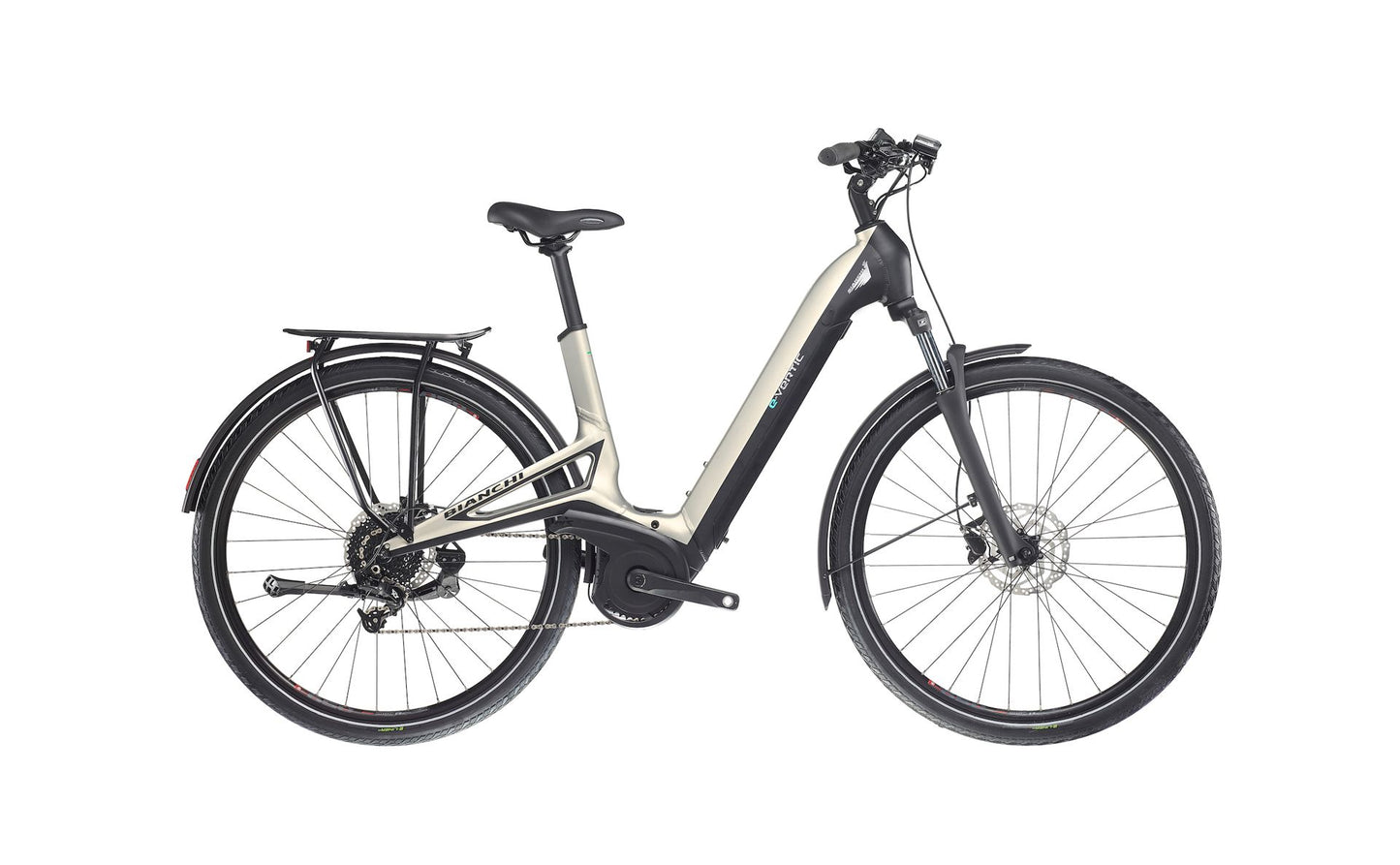 Bianchi e-Vertic C-Type Ebike - 10 Spd 500wh - Champagne-Graphite Race Matt