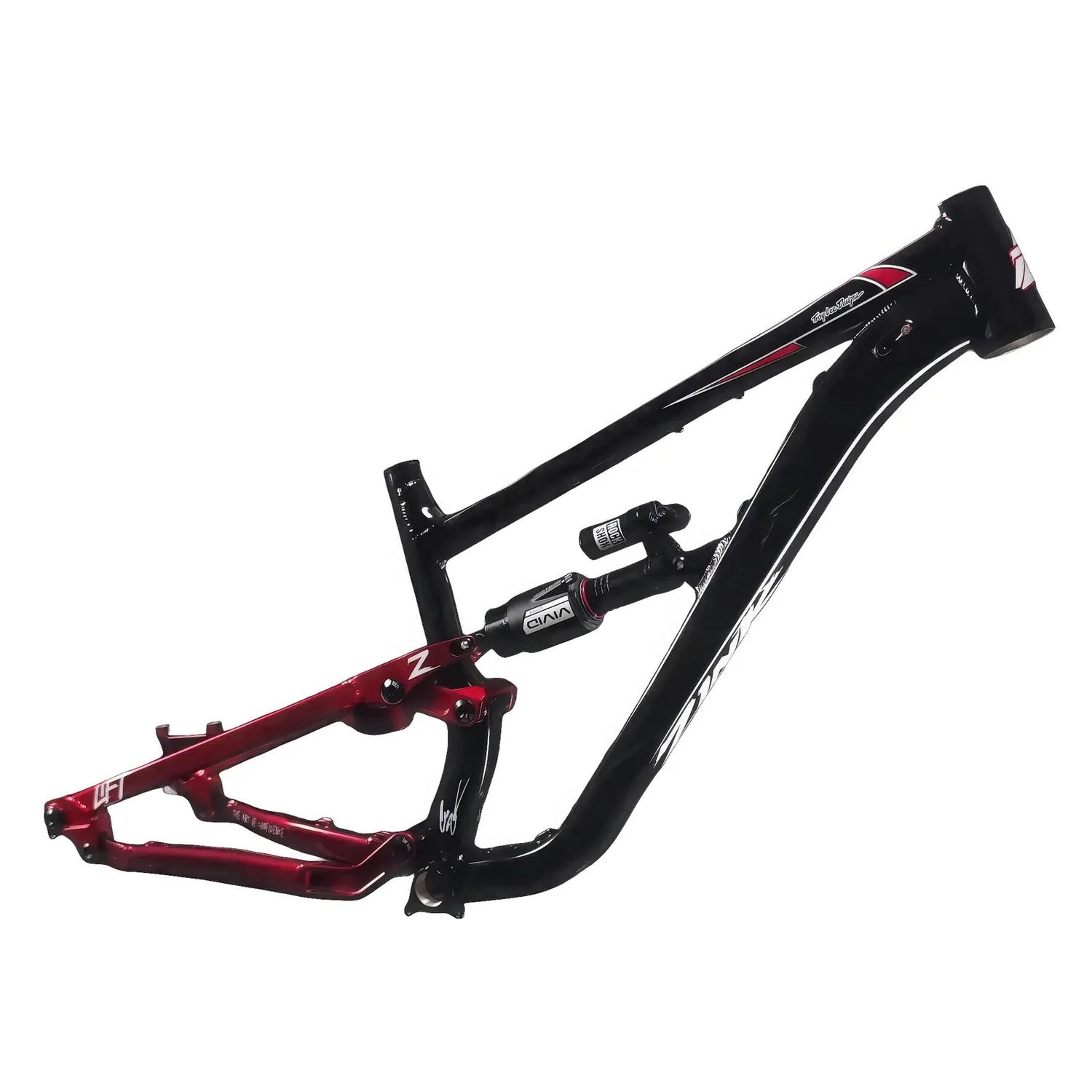 Zink Bikes Vacay MX Frame - TLD Collab - Glossy Black-Candy Apple Red ...