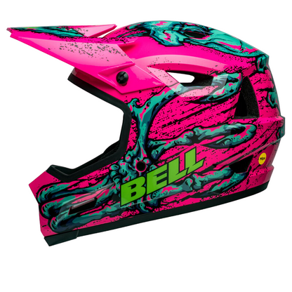 Bell Sanction 2 DLX MIPS Full Face Helmet - Bonehead - Gloss Pink-Turquoise