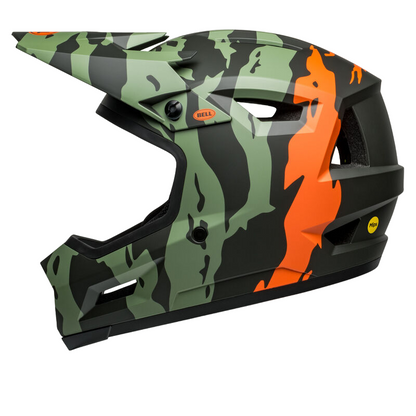 Bell Sanction 2 DLX MIPS Full Face Helmet - Ravine - Matt Dark Green-Orange