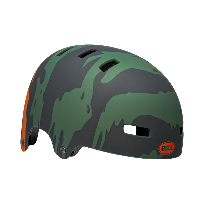 Bell Span BMX Helmet - Ravine - Matt Green-Orange