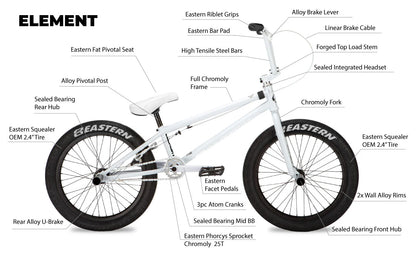 Eastern Element 20" BMX - White