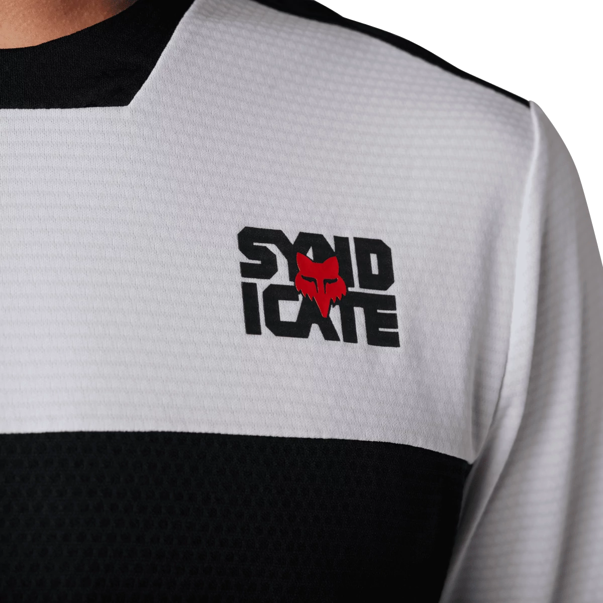 Fox Racing Defend Short Sleeve MTB Jersey - Syndicate - White-Black