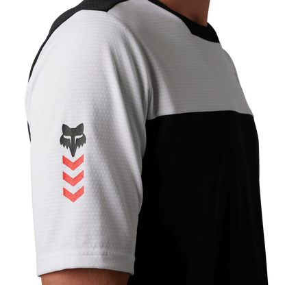 Fox Racing Defend Short Sleeve MTB Jersey - Syndicate - White-Black