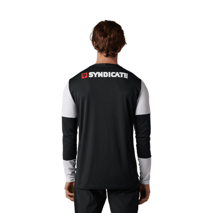 Fox Racing Defend Long Sleeve MTB Jersey - Syndicate - White-Black