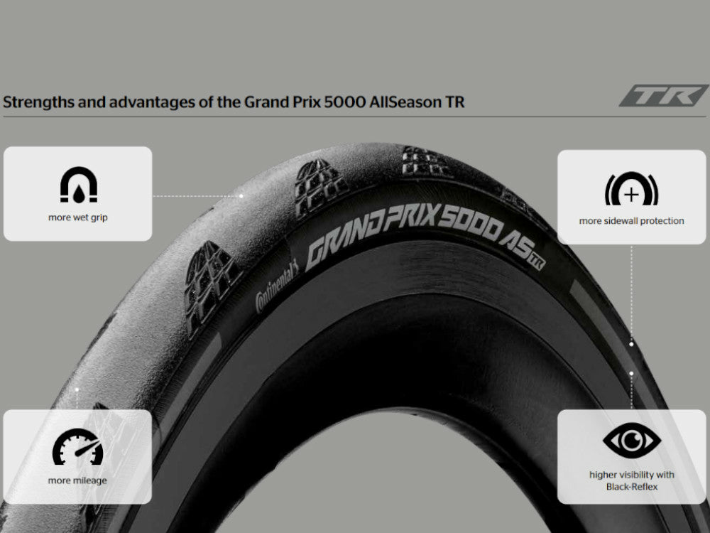 Continental Grand Prix 5000 All Season TR 700c Folding Road Tire Bla Cambria Bike
